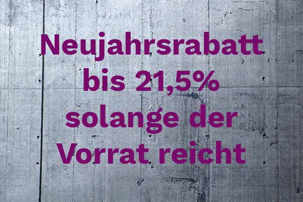 Aufstellung der Rabatte